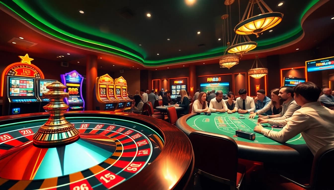 Experience the luxury of online gambling at Nhà Cái RR88 with vibrant casino visuals and thrilling gameplay.