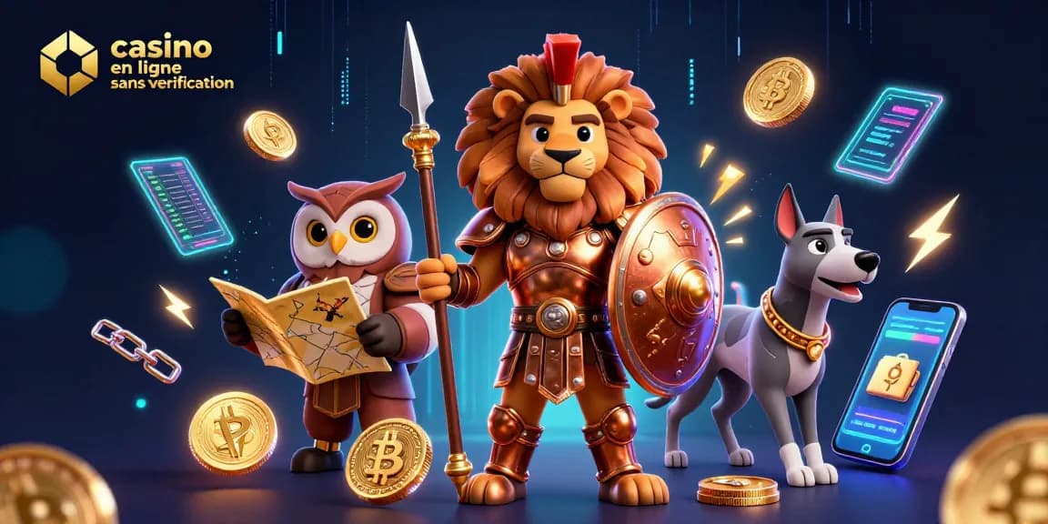 Vivez l'excitation d'un casino en ligne sans vérification avec des personnages palpitants et des éléments crypto.