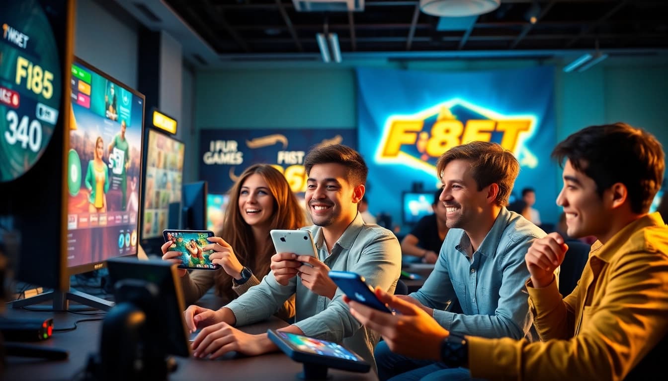 Players engaged in online gaming at https://f8beta2.support/ showcasing a vibrant, exciting atmosphere with diverse games.