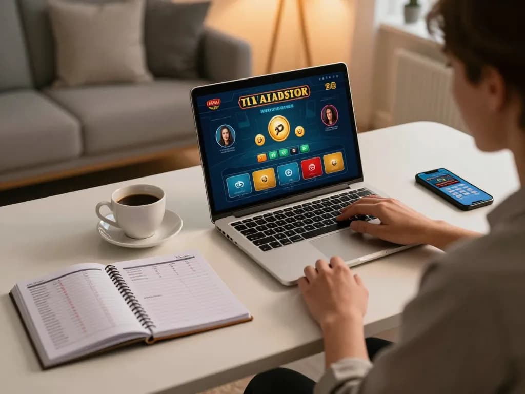Engaging in online gambling at home while exploring trang chu 789win and improving betting strategies.
