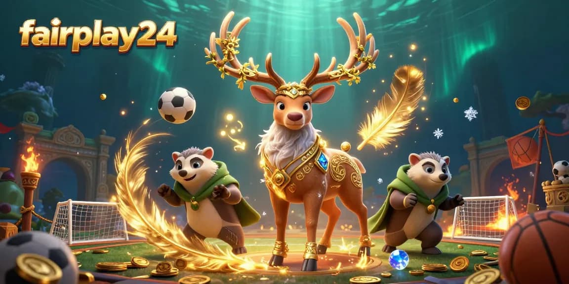 Engage with fairplay24's thrilling sports betting scene featuring dynamic characters and game elements.