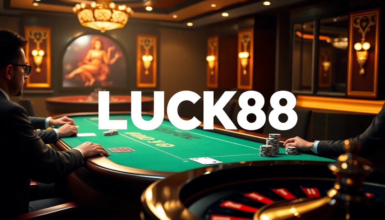 Experience thrilling LUCK8 casino gaming with premium poker tables and vibrant chips.