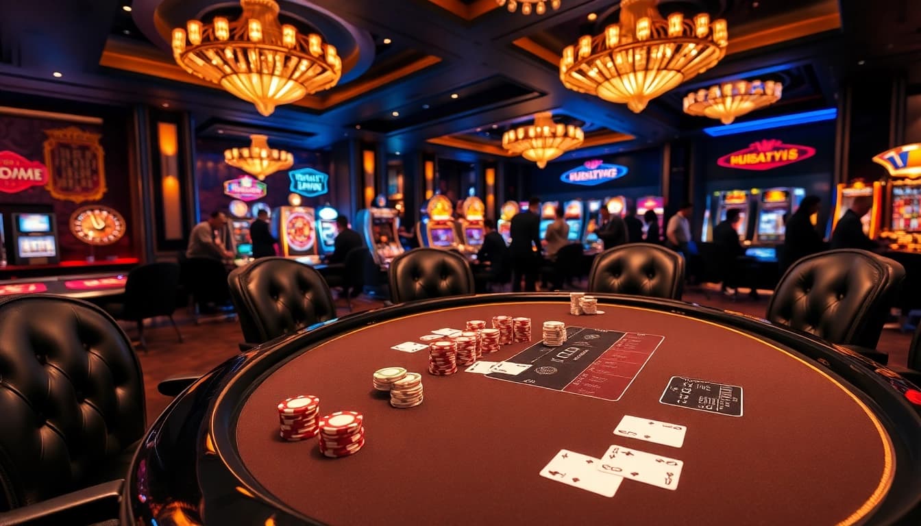 Professional gambler engaging with hz88 vip poker table featuring dynamic betting chips and digital odds display