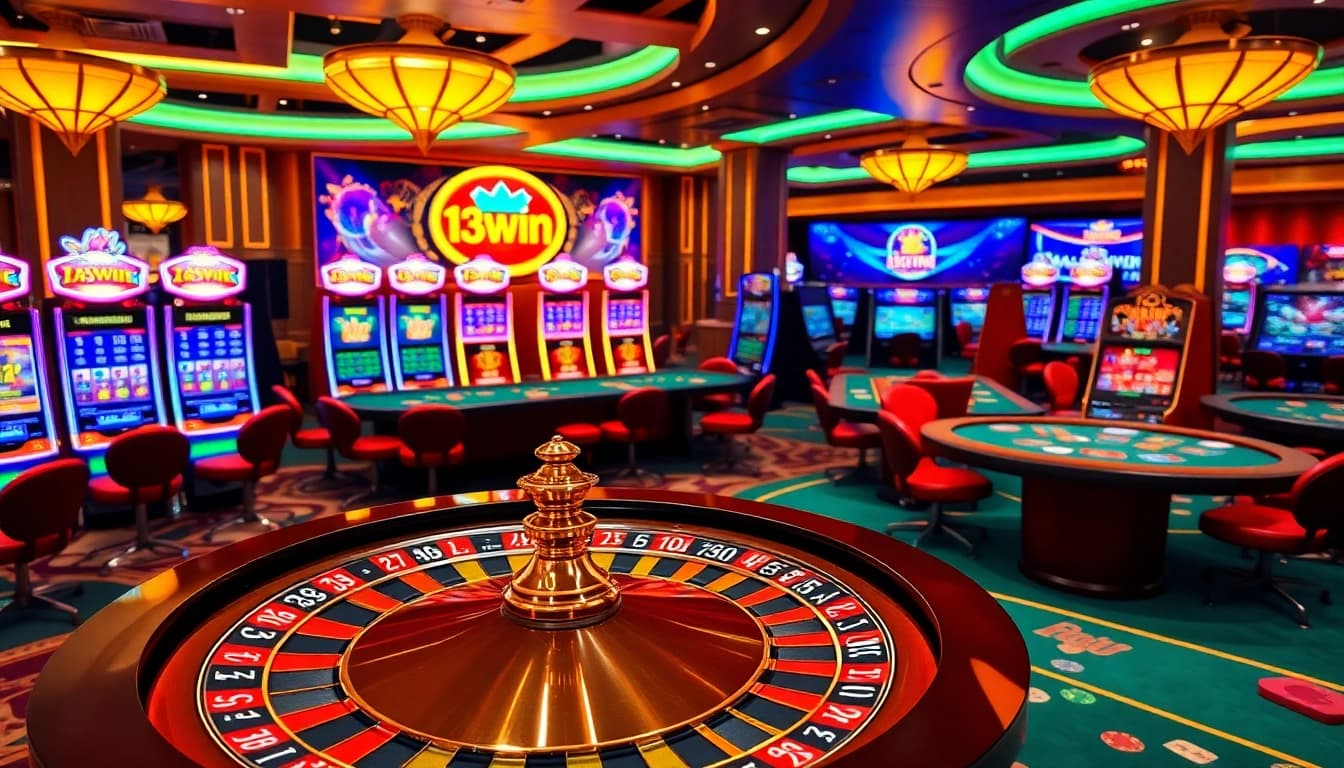 Experience the thrill of 13win nhà cái with vibrant casino tables and slot machines.