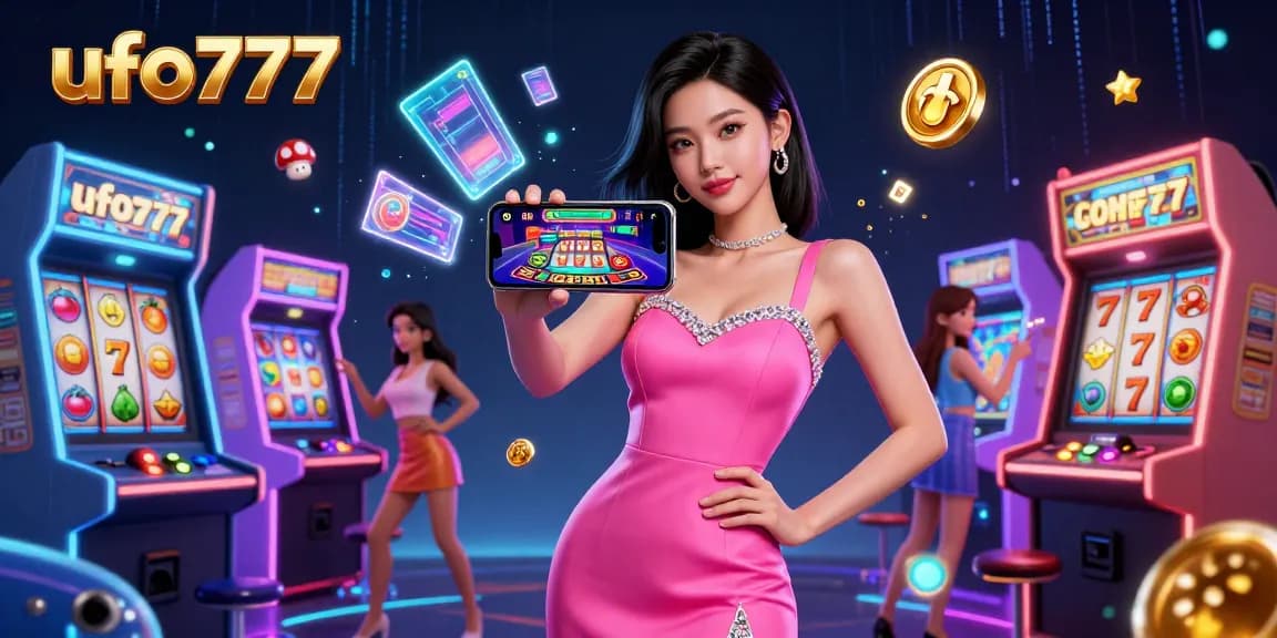 Experience thrilling live dealer action with ufo777 in a vibrant 3D gaming illustration.