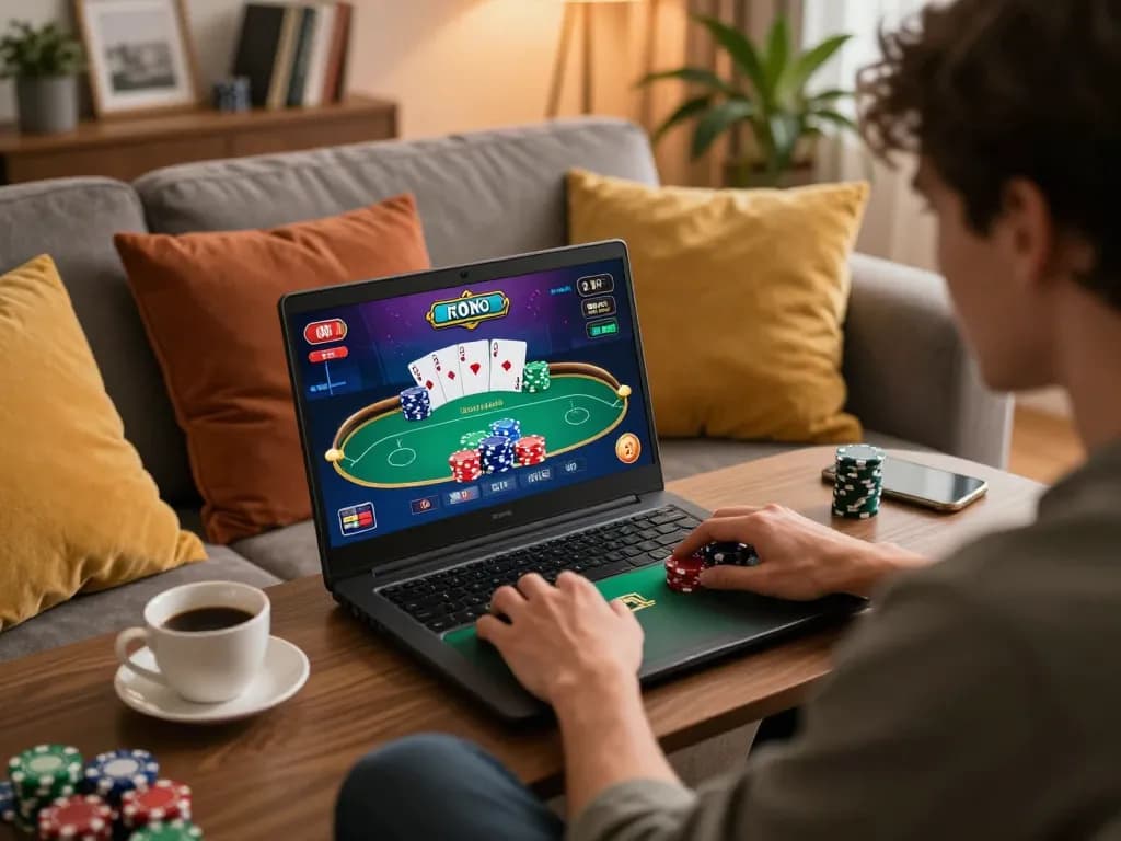 Engaged player enjoying the online game experience on https://www.dacsandatphanrang.com/ with vibrant poker interface.