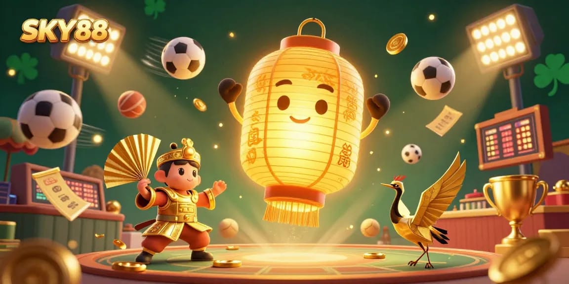 Experience thrilling moments at SKY88 with vibrant sports-inspired betting action featuring dynamic golden elements.