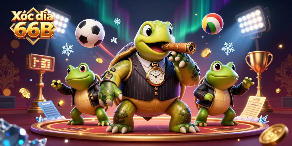 Xóc đĩa 66B players engaging in thrilling gambling action with lively characters and dynamic game elements.
