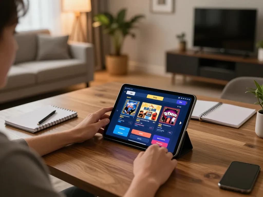 Engaging with the 98win platform for online gaming, showcasing a cozy atmosphere