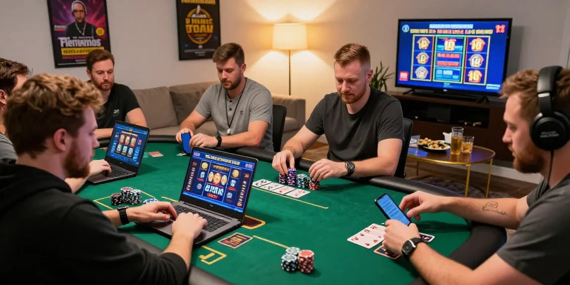 UK players excitedly participating in credit card casinos, showcasing devices and colorful gaming elements, promoting https://dea.org.uk.