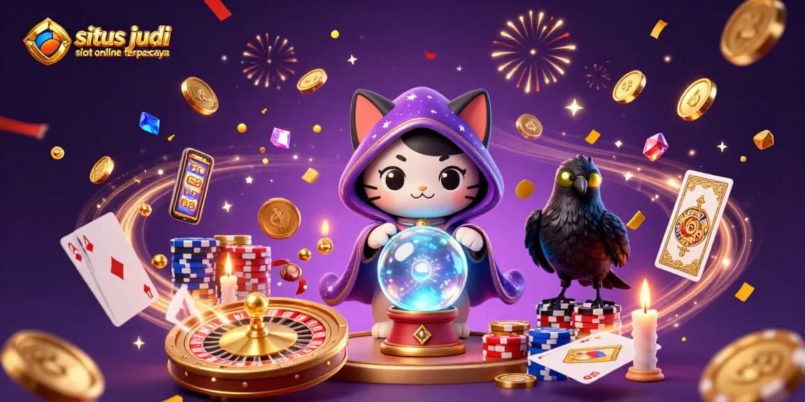 Spin for winnings at situs judi slot online terpercaya with vibrant casino elements and engaging characters.