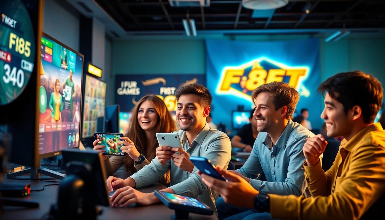 Players engaged in online gaming at https://f8beta2.support/ showcasing a vibrant, exciting atmosphere with diverse games.