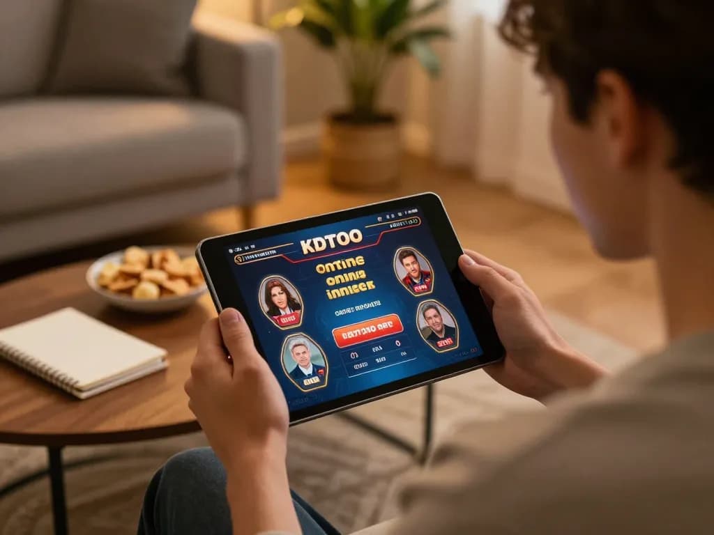 KDTOTO online gaming setup showcasing strategic betting at home with tablet.