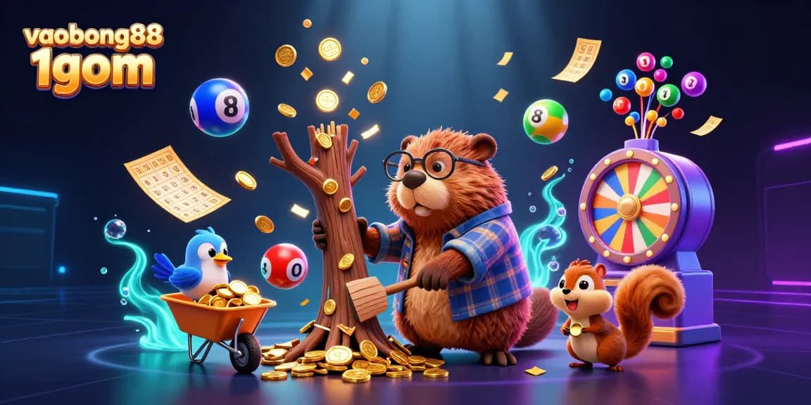 Engage with vaobong88 1gom as the beaver rains golden coins, creating a gambling adventure.