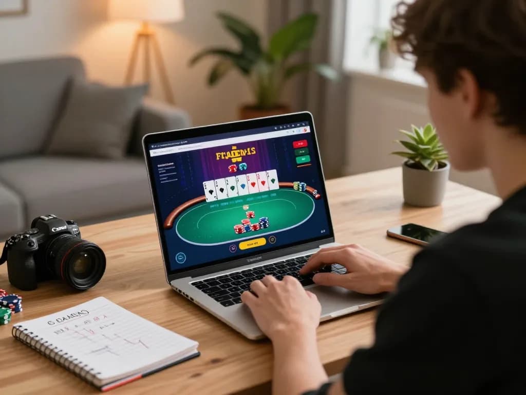 Engage with goal123.ac through an online poker game, showcasing gameplay and strategy in a cozy atmosphere