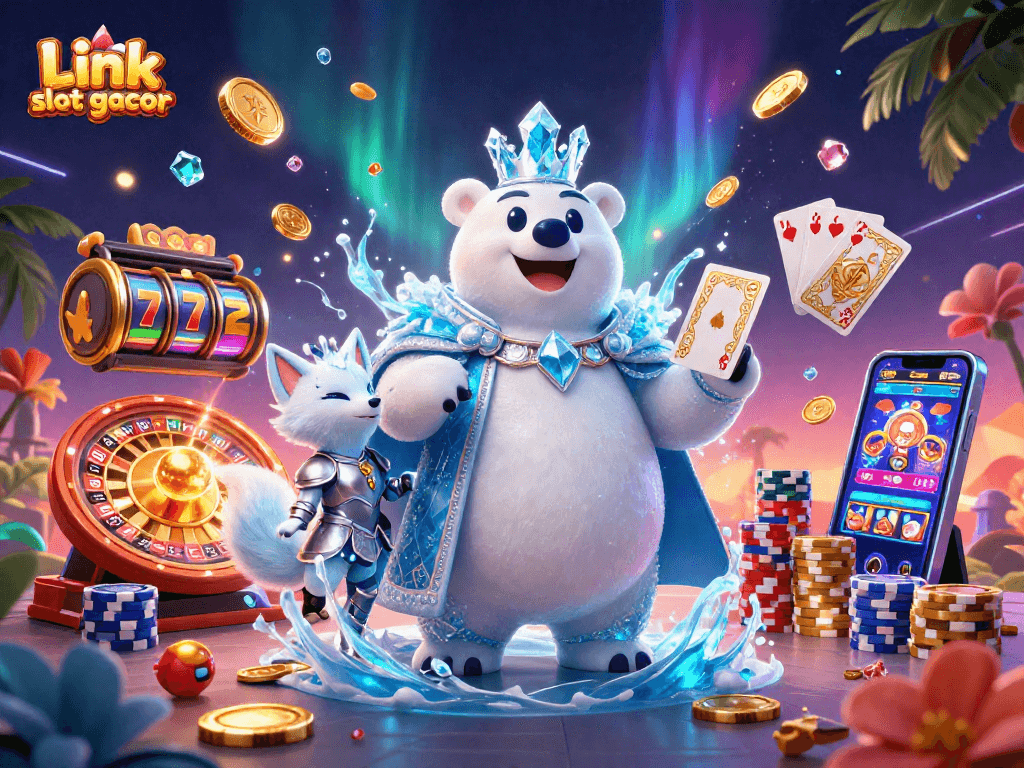 Experience thrilling gameplay with Link slot gacor, featuring vibrant slot reels and casino magic.