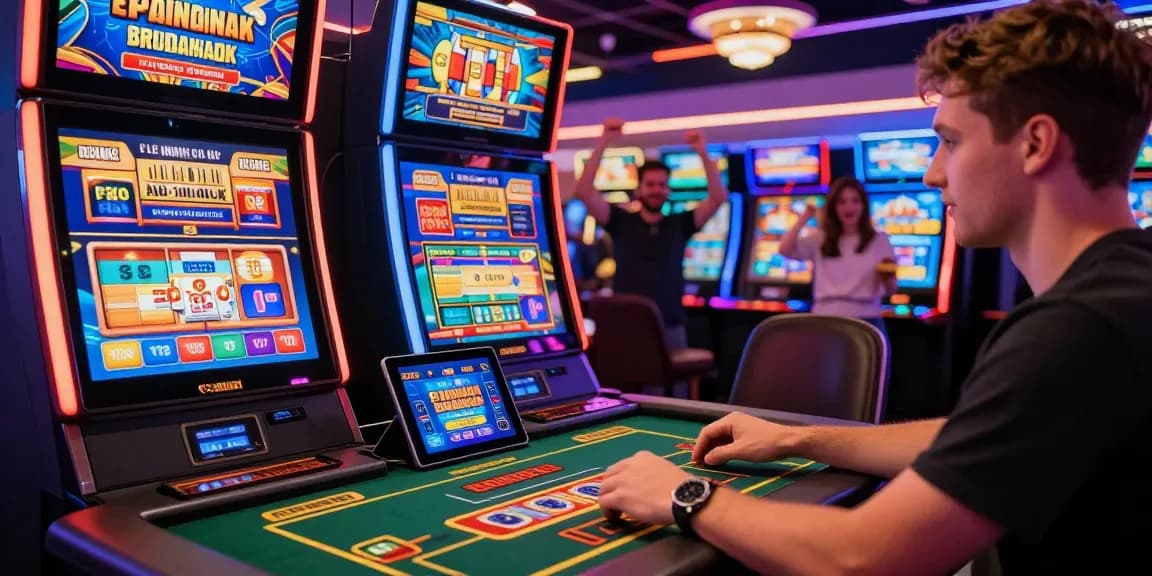 Exciting scene of players enjoying vibrant credit card casinos, showcasing gaming tables and promotional rewards.