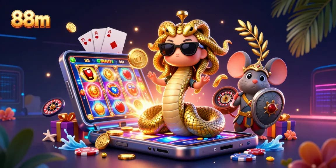 Engage in the exciting world of 88m with colorful slot games and friendly characters.