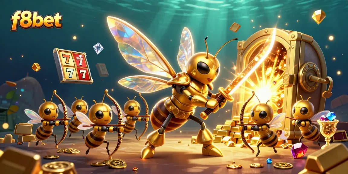Experience thrilling gaming at f8bet with captivating visuals of a slot-themed illustration.