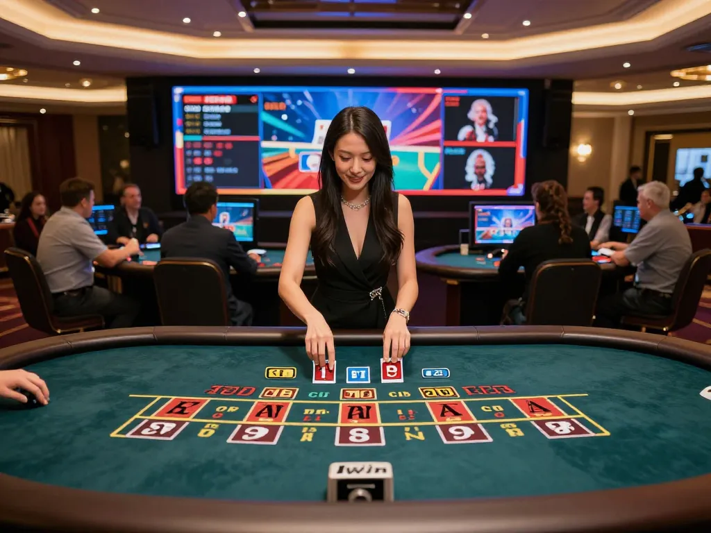 Iwin live dealer baccarat scene showing players engaging in dynamic gameplay.
