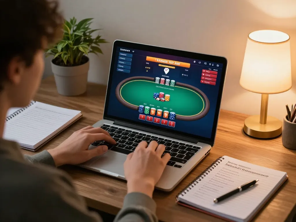 Hello88 online gaming scene showing player engaged in responsible gambling strategy.