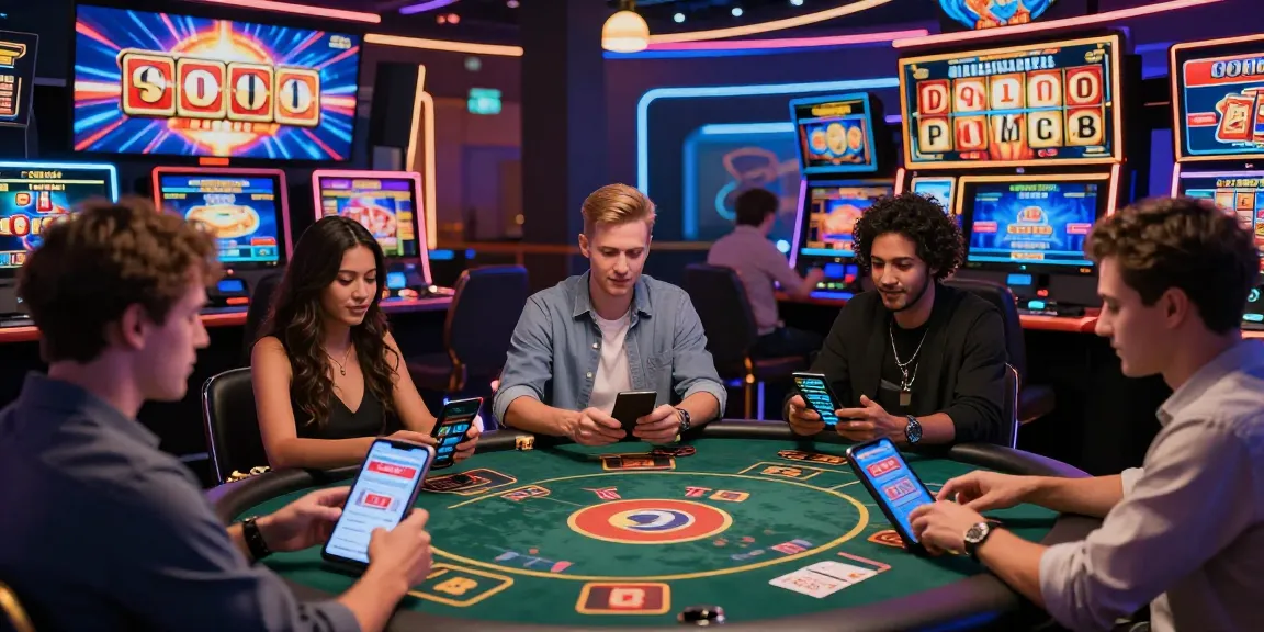 Players experiencing the excitement of the best new online casinos with vibrant mobile gaming scenes.