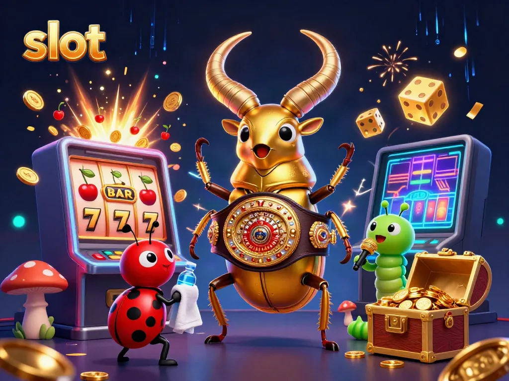 Engage with slots at a vibrant casino scene featuring colorful characters and dynamic casino gameplay.