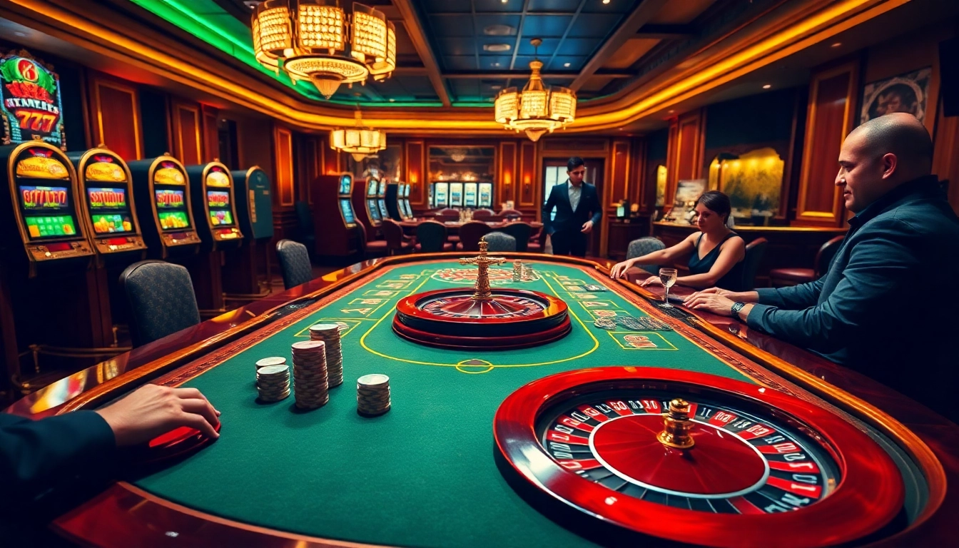 Players strategizing at the UU88 gaming table in a vibrant casino scene.