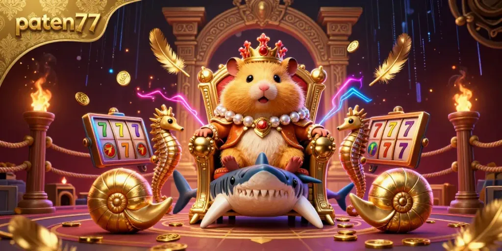 Join the excitement with paten77, where a golden hamster king inspires thrilling casino adventures.