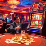 Engage in the thrill of slot mahjong ways as a player wins big at a vibrant casino slot machine.