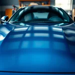 Applying paint protection film near me on a sleek car highlighting clarity and gloss.