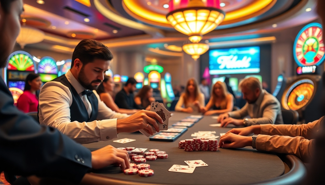 players enjoying a poker game at a casino table, highlighting hidden wiki tor elements in a luxurious setting.