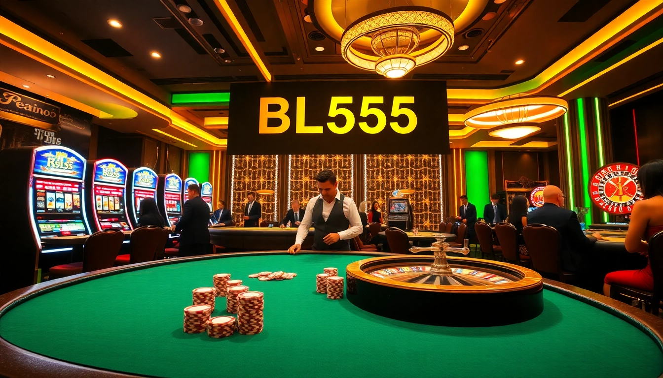 Players enjoying a thrilling game at BL555's casino table, showcasing excitement and high stakes.