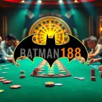 Enhance your gaming at Batman138, showcasing exciting poker table with vibrant chips and thrilling roulette.
