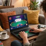 Engaged player enjoying the online game experience on https://www.dacsandatphanrang.com/ with vibrant poker interface.