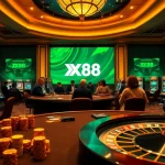 Experience the thrill of gambling at XX88 with vibrant imagery of exciting casino action.