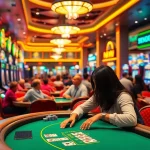 Mengamati permainan kartu dengan serius di kasino dalam suasana energik inultogel.
