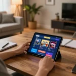 Engaging with the 98win platform for online gaming, showcasing a cozy atmosphere