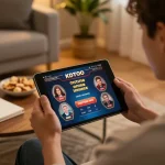 KDTOTO online gaming setup showcasing strategic betting at home with tablet.