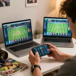 Engaging mobile sports betting experience with dash88 odds displayed on smartphone in cozy home setting
