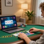 Player engaged in an online game at hz88, focused on blackjack strategy and gameplay.