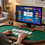 Play blackjack online at luck88com with a vibrant gaming setup and engaging atmosphere.