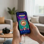 Kegembiraan terungkap saat pengguna mengalami permainan seluler EMAQQ di smartphone mereka, menampilkan aksi kasino yang menarik di doubstourismeleblogpro.