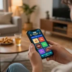 Engaging user placing bets on the UU88 app in a cozy home setting, emphasizing responsible gambling.