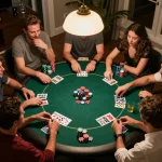 Experience win4u login with friends playing poker, showcasing a lively and strategic game night.