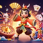 Experience thrilling slot gameplay with captivating characters, golden coins, and vibrant casino elements.