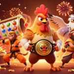 Engage in thrilling togel play with vibrant characters, dynamic slots, and celebratory elements.