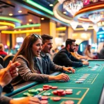 Engage with exciting w88 ทางเข้า games in a vibrant online casino setting featuring enthusiastic players and sleek design.