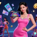 Experience thrilling live dealer action with ufo777 in a vibrant 3D gaming illustration.